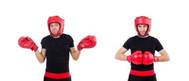 Beyaz tenli komik boksör.