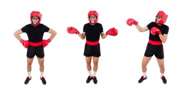 Beyaz tenli komik boksör.