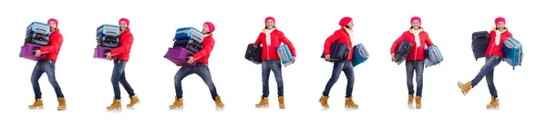 Hombre preparándose para las vacaciones de invierno — Foto de Stock