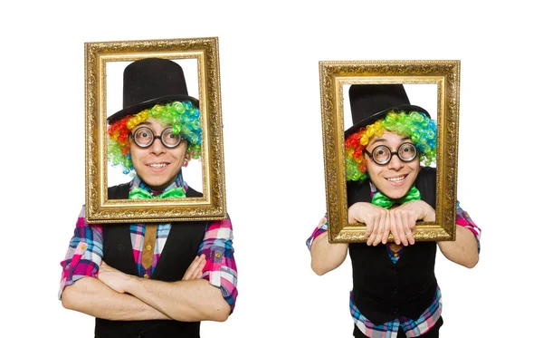 Clown geïsoleerd op de witte achtergrond — Stockfoto