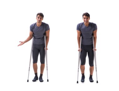 Bir yaralanma travma ile acı genç hasta atlet sporcu 