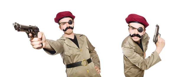 Funny soldier in military concept — Stock Photo, Image