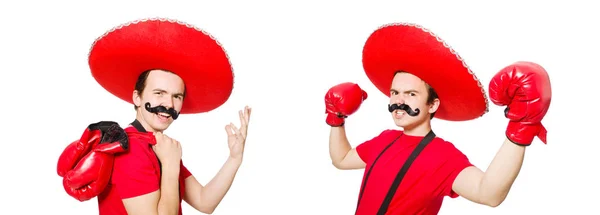 Lustiger Mexikaner mit Boxerhandschuhen — Stockfoto