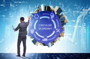 İş adamıyla dairesel ekonomi kavramı