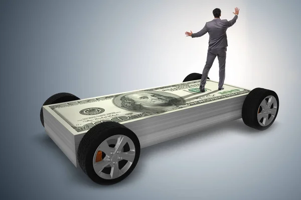 Zakenman in het business concept met dollar auto — Stockfoto