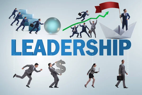 Concept of leadership with many business situations — Stock Photo, Image