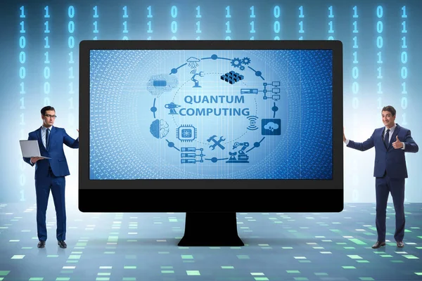 Concept of quantum computing with businessman — Stock Photo, Image
