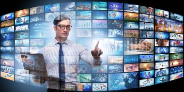 İş adamıyla fotoğraf kolajı