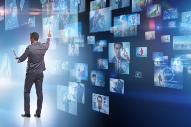 İş adamıyla fotoğraf kolajı