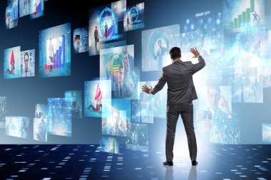 İş adamıyla fotoğraf kolajı