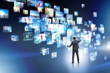 İş adamıyla fotoğraf kolajı