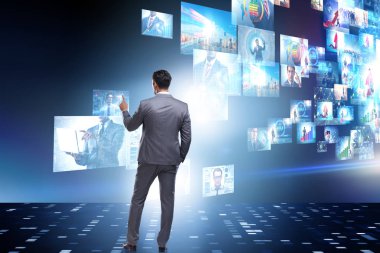 İş adamıyla fotoğraf kolajı