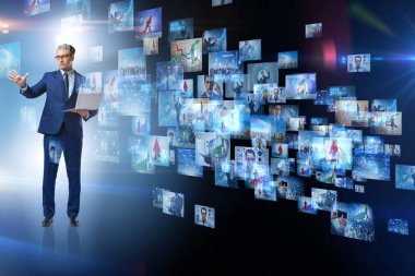 İş adamıyla fotoğraf kolajı