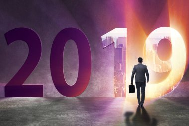 Yıl 2019 geçiş kavramı işadamı
