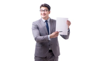 Boş mesajı olan işadamı beyaza izole edildi