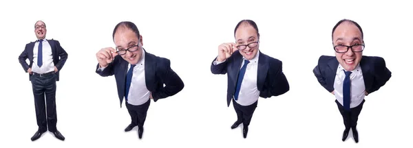 Funny businessman isolated on white — Stock Photo, Image