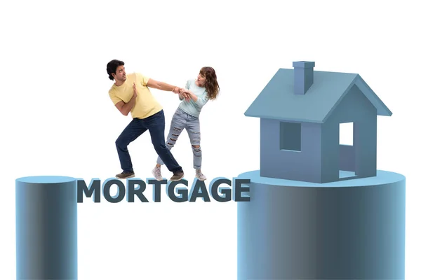 Concept Family Taking Mortgage Loan House — Stock Photo, Image