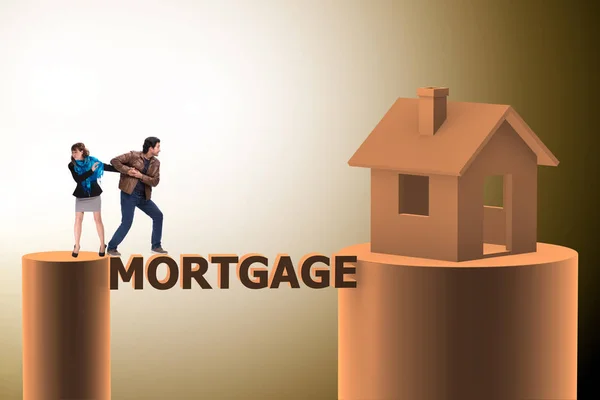 Concept Family Taking Mortgage Loan House — Stock Photo, Image