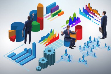 İş analitik bilgi grafikleri konsepti işadamı