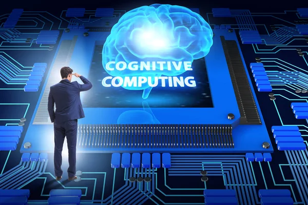 Cognitive computing concept as future technology with businessma