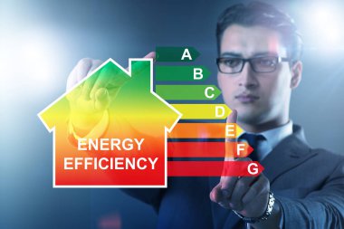 Enerji verimliliği kavramında iş adamı
