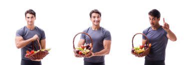 Sağlıklı beslenmenin ve spor yapmanın faydalarını destekleyen bir adam.