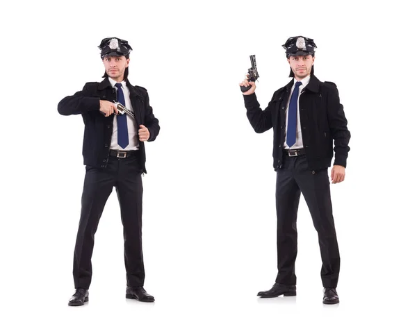 Поліцейський ізольований на білому — стокове фото