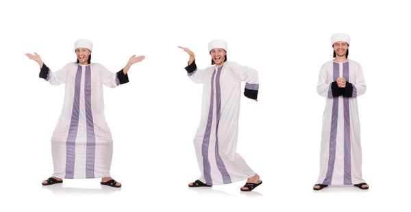 Concept met Arabische man geïsoleerd op wit — Stockfoto