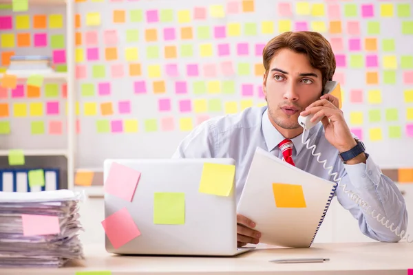 Young handsome man in conflicting priorities concept — Stock Photo, Image