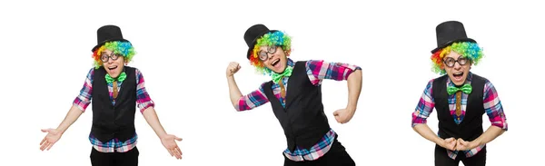 Clown isolerad på den vita bakgrunden — Stockfoto