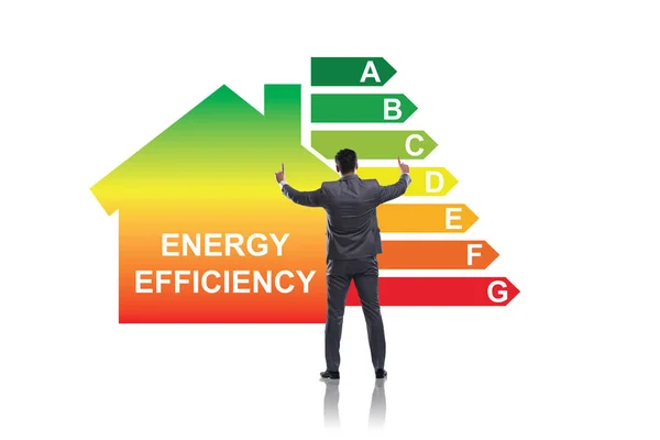 Zakenman in het concept energie-efficiëntie — Stockfoto