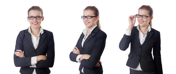 Mujer de negocios aislada en el blanco — Foto de Stock