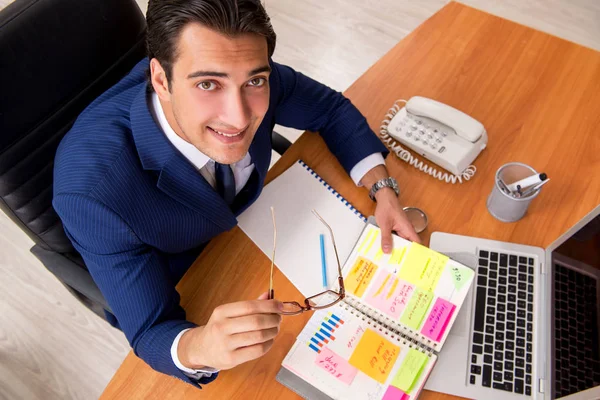 Young handsome employee planning his work activity — Stock Photo, Image