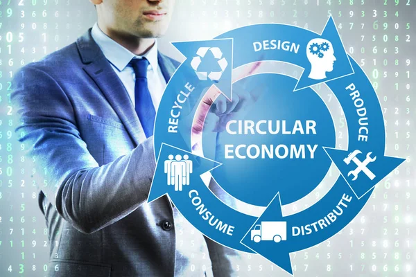 Concepto de economía circular con empresario — Foto de Stock