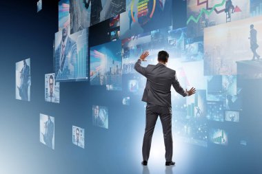 İş adamıyla fotoğraf kolajı