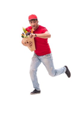 Beyaz arkaplanda izole edilmiş alışveriş konsepti