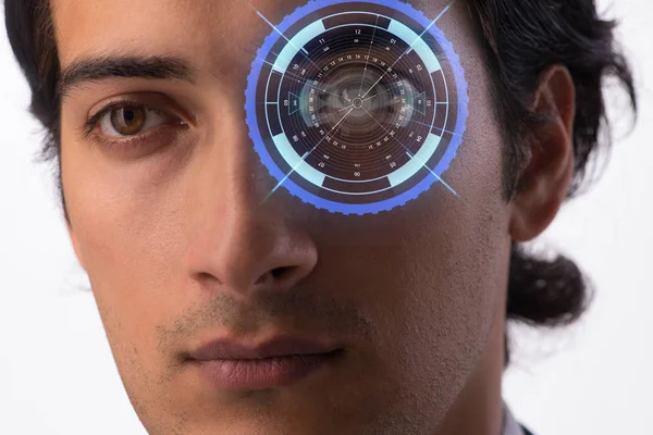 Koncept senzoru implantovaného do lidského oka — Stock fotografie