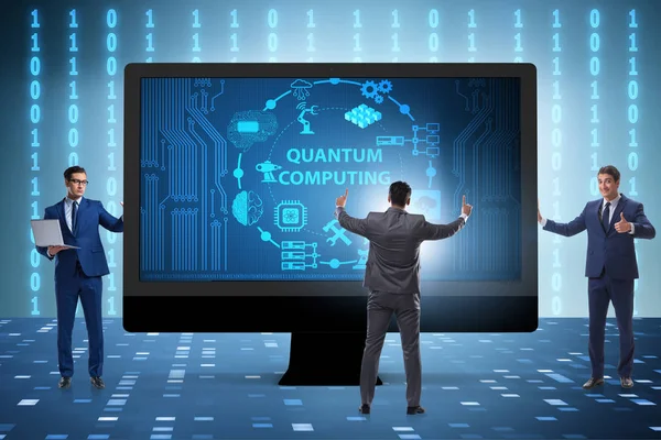 Begreppet kvantdatorer med affärsman — Stockfoto