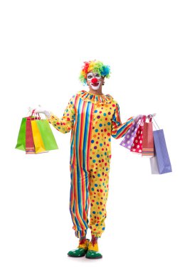 Beyaz arka planda izole komik palyaço