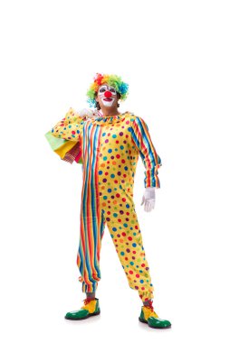 Beyaz arka planda izole komik palyaço