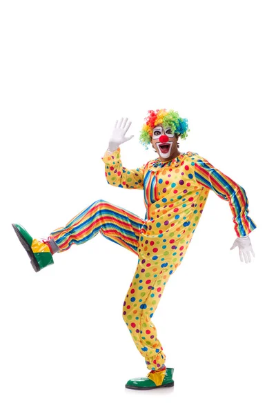 Lustige Clown isoliert auf weißem Hintergrund — Stockfoto