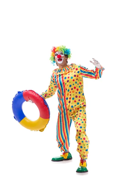 Grappige clown geïsoleerd op witte achtergrond — Stockfoto