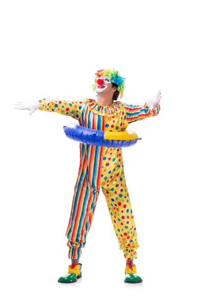 Lustige Clown isoliert auf weißem Hintergrund — Stockfoto