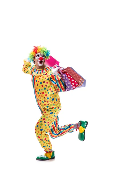 Rolig clown isolerad på vit bakgrund — Stockfoto