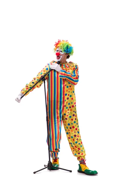 Lustige Clown isoliert auf weißem Hintergrund — Stockfoto