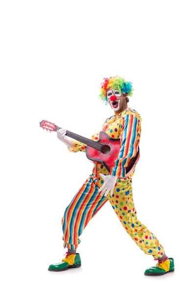 Lustige Clown isoliert auf weißem Hintergrund — Stockfoto