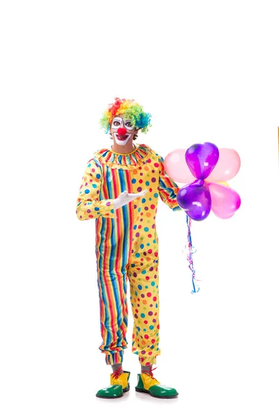 Grappige clown geïsoleerd op witte achtergrond — Stockfoto