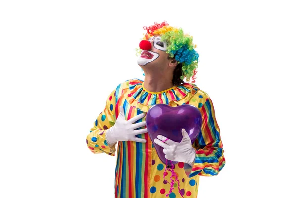 Rolig clown isolerad på vit bakgrund — Stockfoto