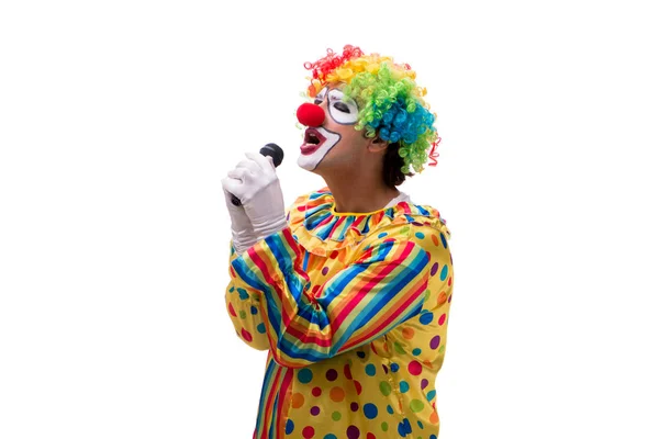 Lustige Clown isoliert auf weißem Hintergrund — Stockfoto