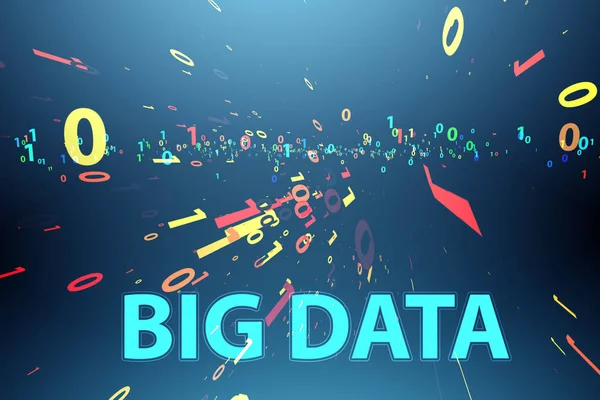 Illustrazione del concetto di data mining e big data rendering 3d — Foto Stock